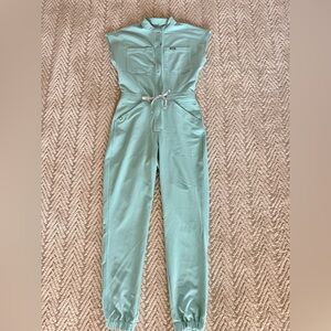 Figs Rafaela SrubJumpsuit: Seaglass Size:XS